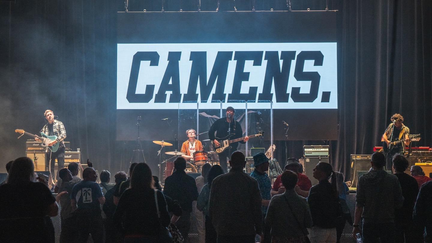 Luke Brightmore plays the drums for up-and-coming rock group Camens